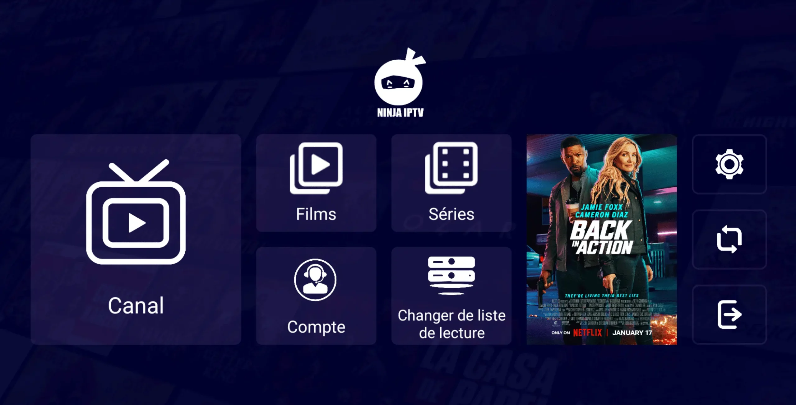configuration application IPTV APPLICATION NINJA IPTV