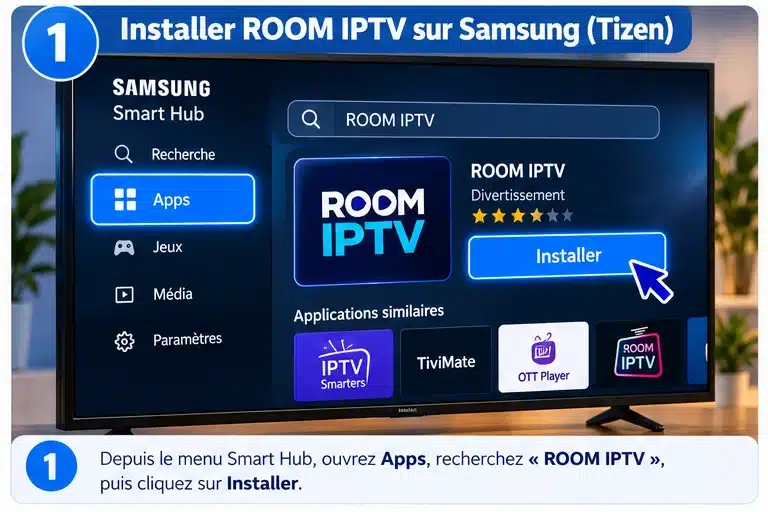 Comment installer et configurer l’application ROOM IPTV