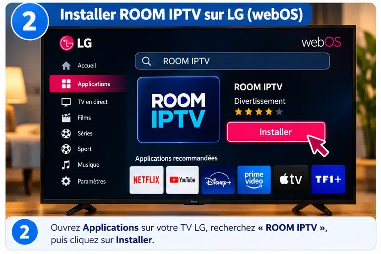 Comment installer et configurer l’application ROOM IPTV